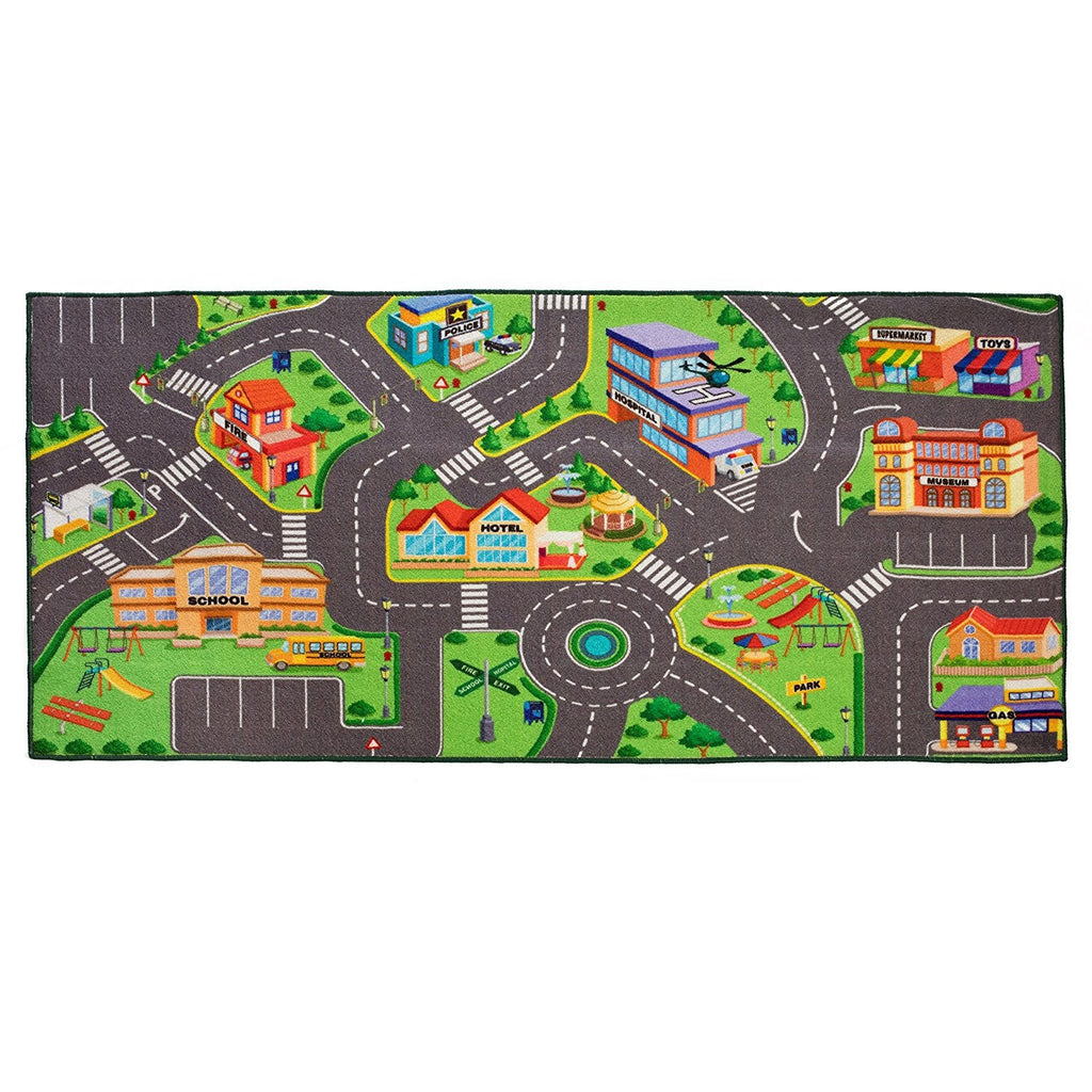 Community Play Rug for matchbox cars 36 X 72 Inches